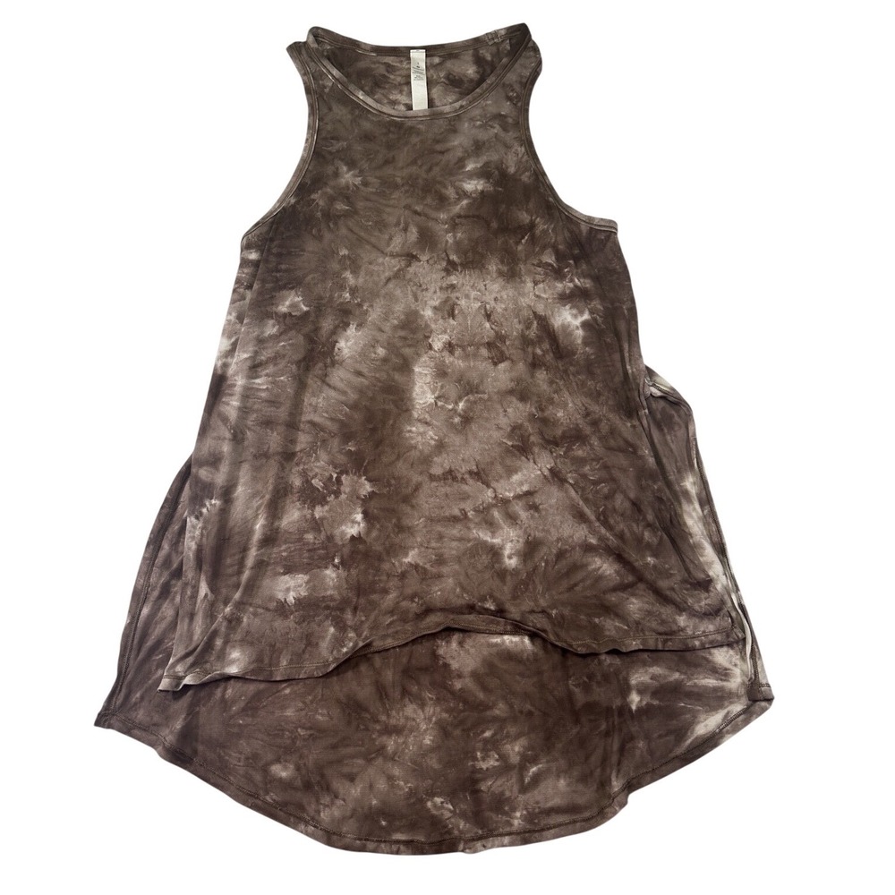LULULEMON High Neck Split Hem Run Tank WOMENS Size‎ SMALL Brown Tunic
